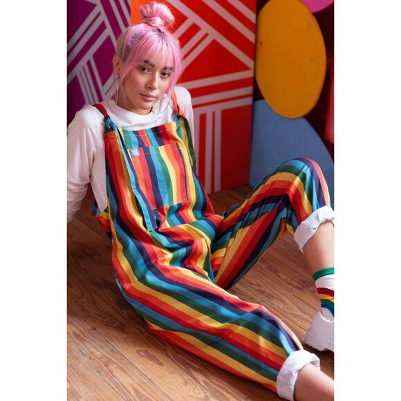 Lucy & Yak Pants - Lucy & Yak Limited Edition Rainbow Dungarees Size US 16 / UK 20R (XL), RARE